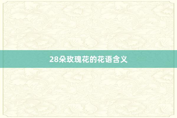 28朵玫瑰花的花语含义